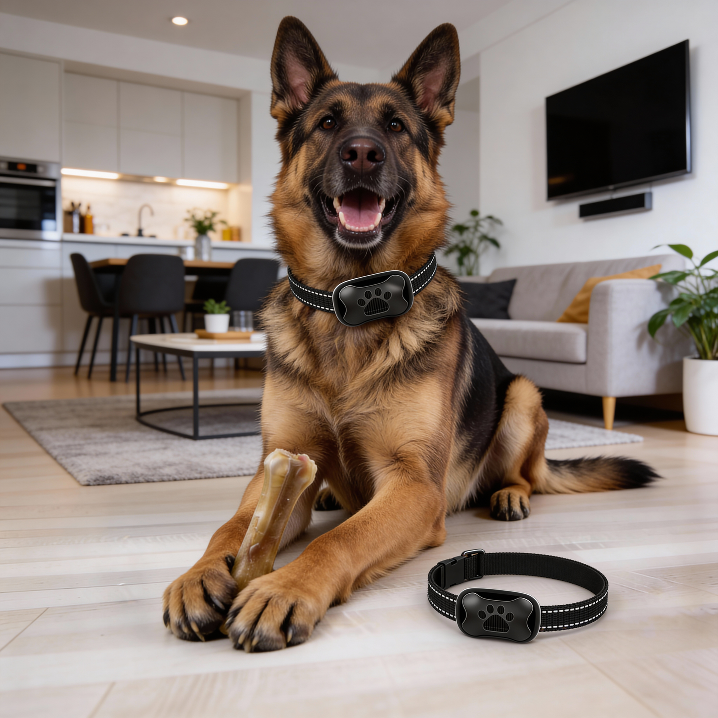 Collier anti-aboiement intelligent à vibration progressive